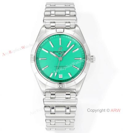 New! Swiss Copy Breitling Chronomat 36mm BLS 2824 Extra-thin Emerald Green Dial Rouleaux Strap